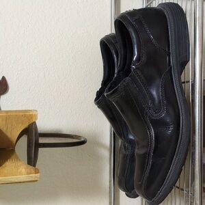 Nunn Bush Kore BLEEKER STREET Black Leather Bike Toe Slip On 84357 Size 10.5